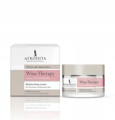 Afrodita Professional Anti-ox Defence, Wine Therapy Moisturising Cream (Krem przeciwstarzeniowy do twarzy na dzień z winem)