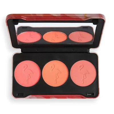 Revolution Beauty (Makeup Revolution) Oh My Blush, Flamingo Mini Trio Blush Palette (Paleta trzech róży)