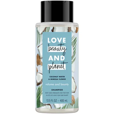 Love Beauty and Planet Volume and Bounty, Coconut Water & Mimosa Flower Shampoo (Szampon do włosów cienkich i pozbawionych objętości z wodą kokosową i kwiatem mimozy)