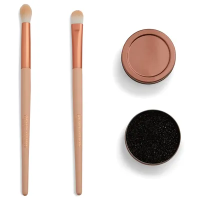 Revolution Beauty (Makeup Revolution) Reloaded Rose Gold, Define & Blend Set With Colour Switching Sponge (Zestaw pędzli do makijażu oka + gąbeczka czyszcząca)