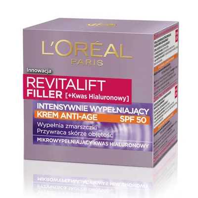 L'Oreal Paris Revitalift Filler SPF50 (Intensywnie Wypełniający Krem Anti-age)