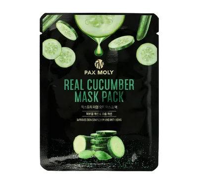 Pax Moly Real Cucumber Mask Pack (Odświeżająco-rozświetlająca maska w płachcie)