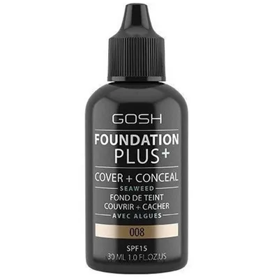 Gosh Foundation Plus, Cover + Conceal SPF15 (Kryjąco - korygujący podkład do twarzy z korektorem 2 w 1)