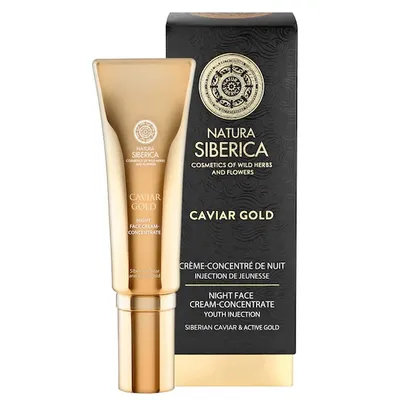Natura Siberica Caviar Gold, Night Face Cream-Concentrate Youth Injection (Skoncentrowany odmładzający krem na noc)