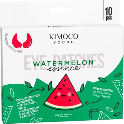 Kimoco Beauty Young, Watermelon Essence Eye Patches (Hydrożelowe nawilżająco-odświeżające płatki pod oczy z ekstraktami z arbuza i aloesu)
