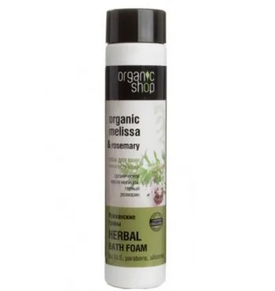 Organic Shop Herbs of Provence Organic Melissa & Rosemary Herbal Bath Foam (Płyn do kąpieli `Melisa i rozmaryn`)