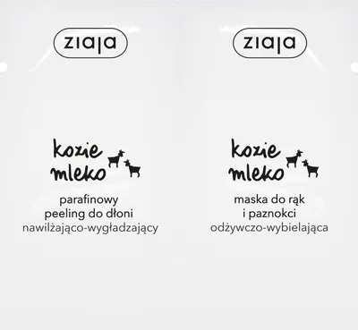 Ziaja Kozie Mleko, Duosaszetka  (Parafinowy peeling do rąk + maska do rąk i paznokci)