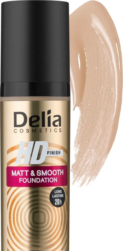Delia HD Finish, Matt & Smooth Foundation (Podkład kryjąco-wygładzający)