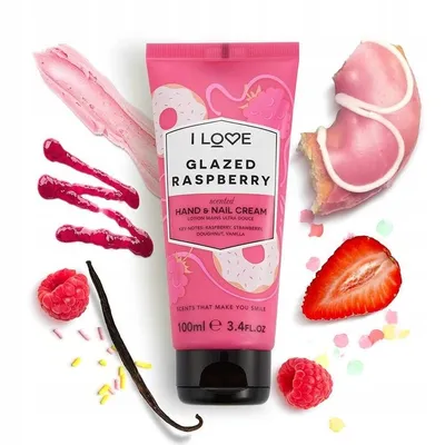 I Love... Cosmetics Scented Glazed Raspberry Hand & Nail Cream (Krem do rąk `Pachnąca glazurowana malina`)