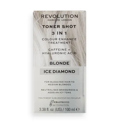 Revolution Haircare Ice Diamond Blonde, Toner Shot 3 in 1 (Odżywcza maseczka tonująca 3w1 do chłodnych odcieni blond)