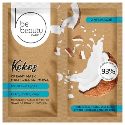 bebeauty Nawilżająca maseczka do twarzy `Hydro-esencja kokosowa` [Maseczka kremowa `Kokos`]