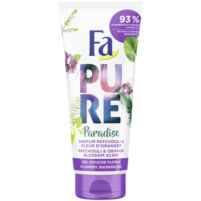 Fa Pure Paradise, Flowery Shower Gel Patchouli & Orange Blossom Scent (Żel pod prysznic o zapachu paczuli i kwiatu pomarańczy)