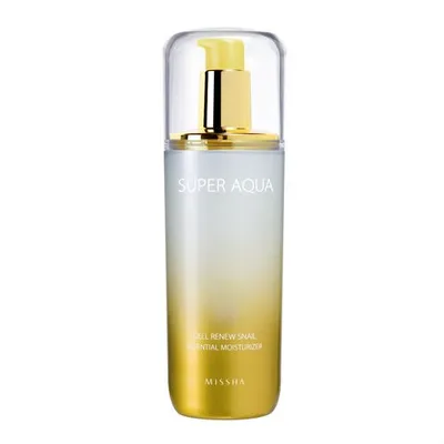 Missha Super Aqua, Cell Renew Snail Essential Moisturizer (Emulsja nawilżająca do twarzy z ekstraktem ze śluzu ślimaka)