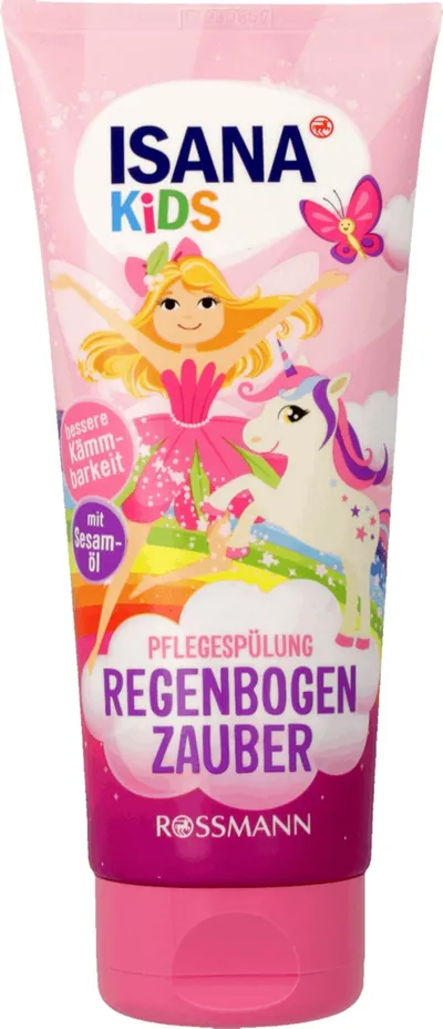 Isana Kids, Regenbogenzauber Pflegespulung (Odżywka do włosów dla dzieci `Czar tęczy`)
