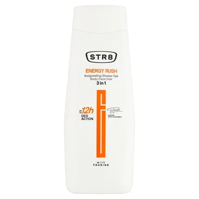 STR8 Energy Rush, Invigorating Shower Gel Body/ Face /Hair (Żel pod prysznic 3w1 do ciała/twarzy/włosów)