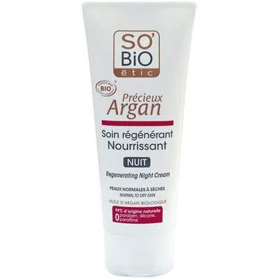 SO'BiO Etic Precieux Argan, Soin Regenerant Nourissant Nuit (Bogaty krem regenerujący na noc)