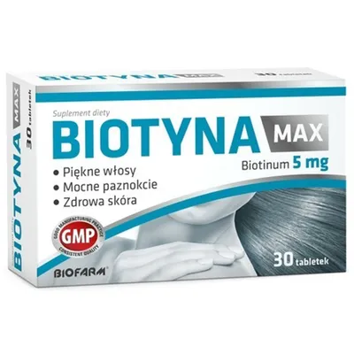 Biofarm Biotyna Max, Piękne włosy, Mocne paznokcie, Zdrowa skóra
