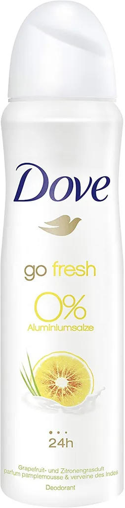 Dove Go Fresh 0% Soli Aluminium, Dezodorant w aerozolu o zapachu grejpfruta i trawy cytrynowej