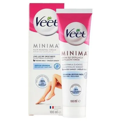 Veet Minima, Hair Removal Cream Sensitive Skin (Krem do depilacji 5 minut skóra wrażliwa)