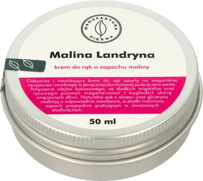 Manufaktura Piękna Krem do rąk o zapachu maliny `Malina Landryna `