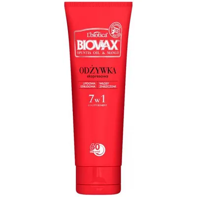 L'biotica Biovax Opuntia Oil & Mango, Odżywka ekspresowa 7 w 1