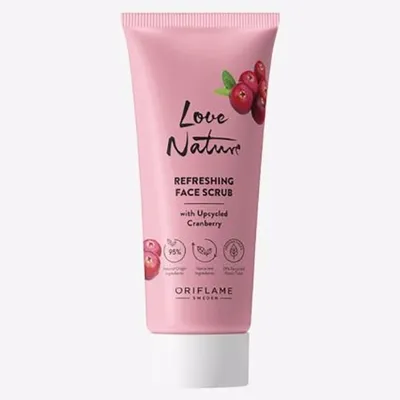 Oriflame Love Nature, Refreshing Face Scrub with Upcycled Cranberry (Odświeżający scrub do twarzy z żurawiną z upcyklingu)