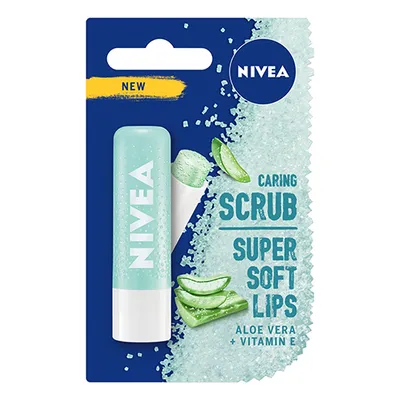Nivea Caring Scrub Aloe Vera + Vitamin E (Pielęgnujący peeling do ust `Aloes`)