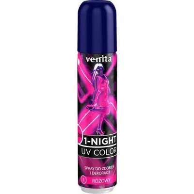 Venita 1-Night Color, Neonowy spray do włosów świecący w świetle UV