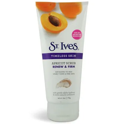 St. Ives Timeless Skin, Apricot Scrub Renew & Firm (Odmładzający scrub do twarzy z kwasami AHA)