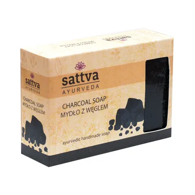 Sattva Ayurveda Charcoal Body Soap (Mydło do twarzy i ciała z węglem)