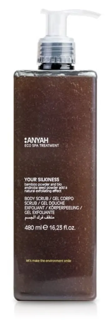 Anyah Peeling do ciała z pudrem bambusowym oraz bio pudrem z nasion adiroby zapewniający naturalny efekt złuszczający