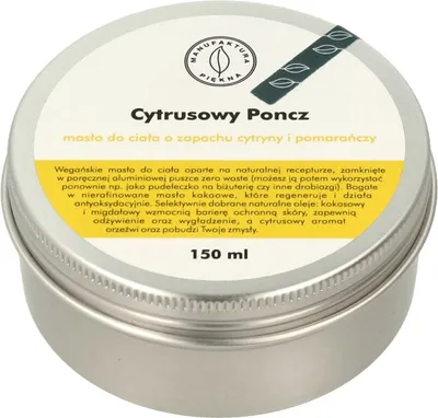 Manufaktura Piękna Masło do ciała o zapachu cytryny i pomarańczy `Cytrusowy poncz`