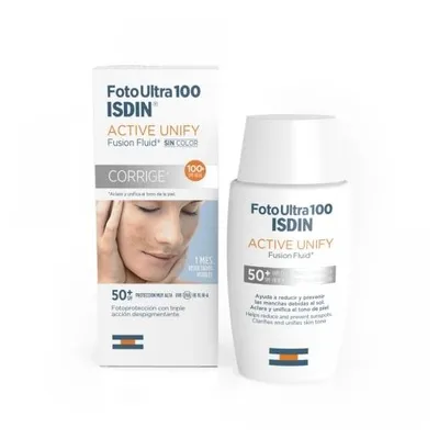 Isdin Isdinceutics Foto Ultra 100 Active Unify Fusion Fluid SPF50+ (Fluid do twarzy ochronno-korygujący)
