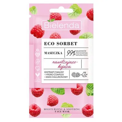 Bielenda Eco Sorbet, Nawilżająco-kojąca maseczka `Malina`