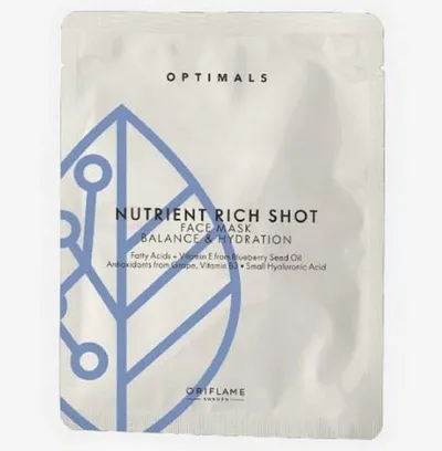Oriflame Optimals, Nutrient Rich Shot Face Mask (Odżywcza maseczka w płachcie)