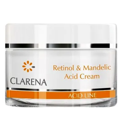 Clarena Acid Line, Retinol & Mandelic Acid Cream (Krem z kwasem migdałowym i retinolem o działaniu przeciwzmarszczkowym)
