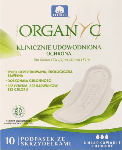 Organyc Podpaski ze skrzydełkami umiarkowanie chłonne