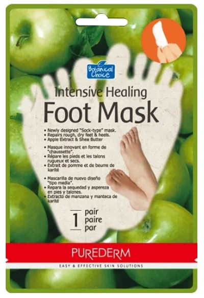 Purederm Botanical Choice, Intensive Healing Foot Mask Apple (Intensywnie kojąca maska do stóp `Jabłko`)