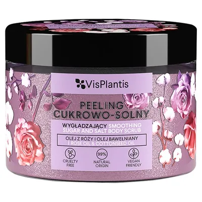 Vis Plantis Peeling cukrowo - solny `Olej z róży + olej bawełniany`