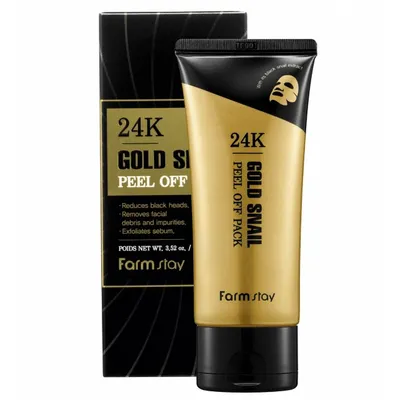 FarmStay 24K Gold Snail Peel Off Pack (Maseczka peel off z 24-karatowym złotem i ekstraktem ze śluzu ślimaka)