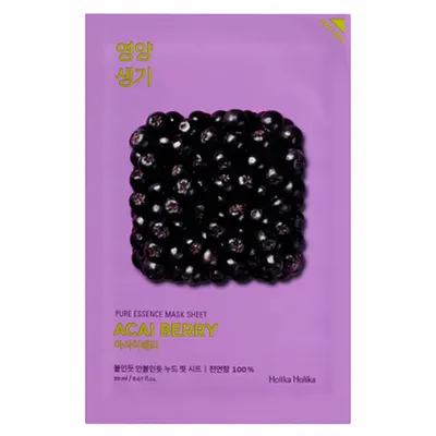Holika Holika Pure Essence, Acai Berry, Mask Sheet (Maska w płachcie z jagodami acai)