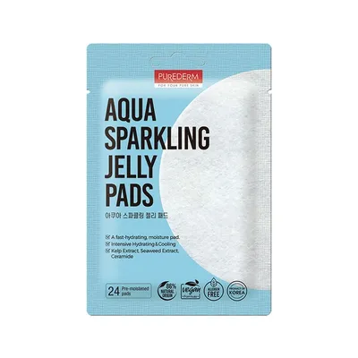 Purederm Aque Sparkling Jelly Pads (Nawilżające płatki do twarzy z ekstraktem z wodorostów)