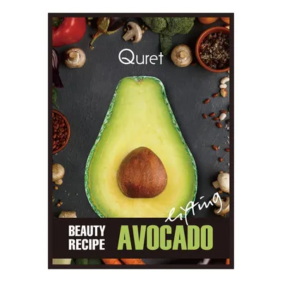 Quret Beauty Recipe, Lifting Avocado Face Mask (Liftingująca maska w płachcie `Awokado`)