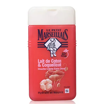 Le Petit Marseillais Douche Creme Extra Doux Lait de Coton & Coquelicot (Kremowy żel pod prysznic `Bawełna i mak`)