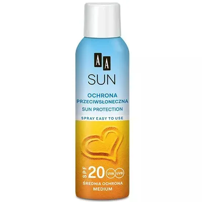 AA Sun, Ochrona przeciwsłoneczna, Spray, SPF 20 UVA/UVB
