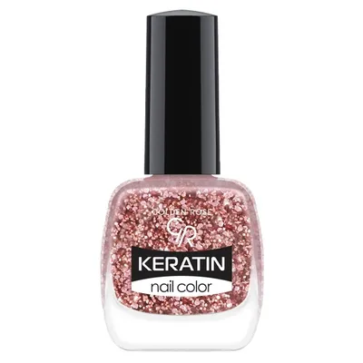 Golden Rose Keratin Glitter Nail Color (Brokatowy lakier do paznokci z keratyną)