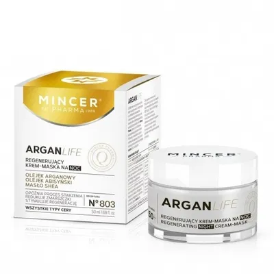 Mincer Pharma Argan Life, Regenerujący krem - maska do twarzy na noc No. 803