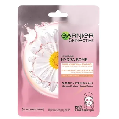 Garnier Hydra Bomb, Tissue Mask Superhydrating & Soothing Cammomile & Hyaluronic Acid (Intensywnie nawilżająca maska na tkaninie `Rumianek i kwas hialuronowy`)