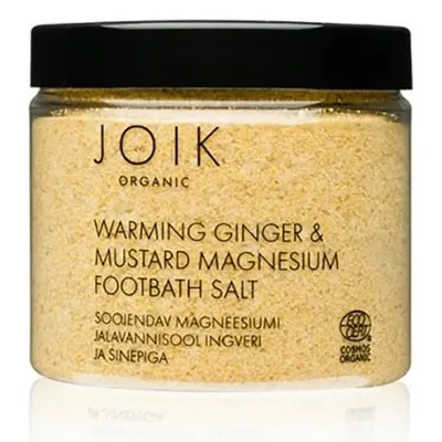 Joik Warming Ginger & Mustard Magnesium Footbath Salt (Rozgrzewająca sól do kąpieli stóp z dodatkiem imbiru, musztardy i magnezu)