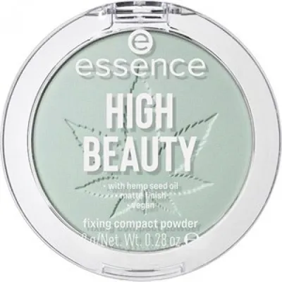 Essence High Beauty, Fixing Compact Powder (Puder utrwalający w kompakcie z wyciągiem z konopii)
